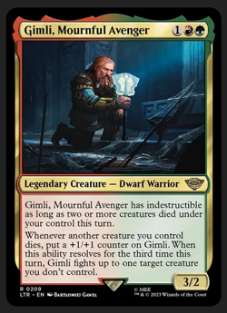 Gimli Mournful Avenger NM/M Lord of the Rings MTG Magic Card - Image 1