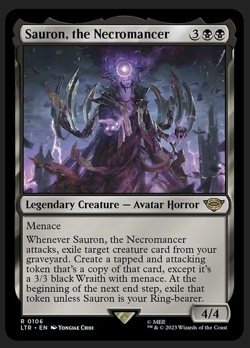 Sauron, the Necromancer NM/M Lord of the Rings MTG Magic Card - Image 1