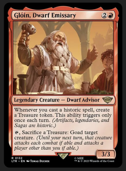 Gloin, Dwarf Emissary NM/M Lord of the Rings MTG Magic Card - Image 1