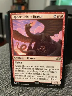 Opportunistic Dragon NM/M Tarkir Dragonstorm Commander MTG Magic Card - Image 1