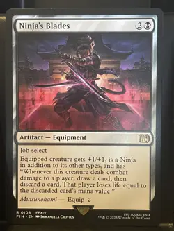 Ninja's Blades #108 NM/M Final Fantasy MTG Magic Black Rare Artifact Equipment - Image 1