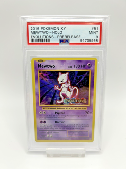2016 Pokemon XY Evolutions Mewtwo HOLO Prerelease Graded PSA 9 MINT - Image 1