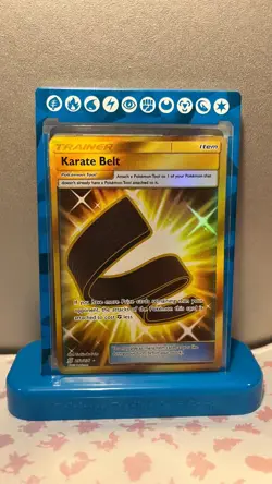 Karate Belt 252/236 GOLD HOLOFOIL SECRET Rare Unified Minds Pokemon TCG - Image 1