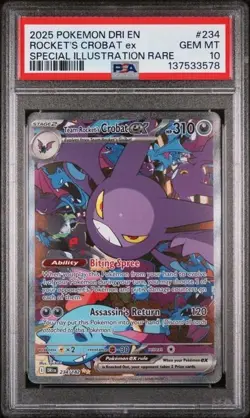 Pokemon Destined Rivals Team Rocket's Crobat 234/182 Graded PSA 10 2025 Gem Mint - Image 1