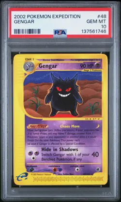 2002 Pokemon Expedition #48 Gengar PSA 10 GEM MINT - Image 1