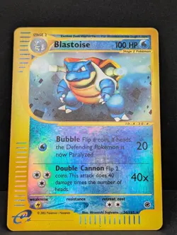 Blastoise 036/165 Expedition Base Set Reverse Holo Rare Pokemon TCG Nintendo MP+ - Image 3