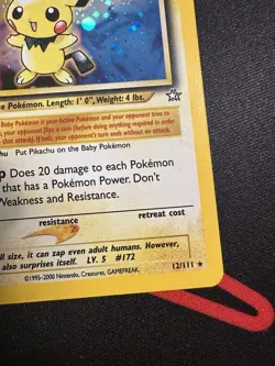 2000 Pokemon Neo Genesis Pichu Holo #12/111 - Image 3