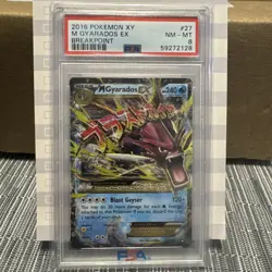 2016 POKEMON XY BREAKPOINT #27 M GYARADOS EX PSA 8 - Image 1