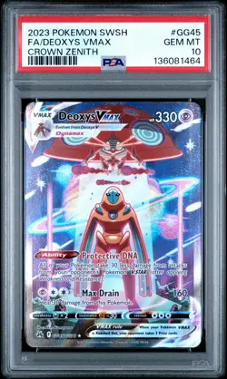 2023 Pokemon SW SH Crown Zenith Deoxys VMAX Fa Crown Zenith PSA 10 #GG45 - Image 1