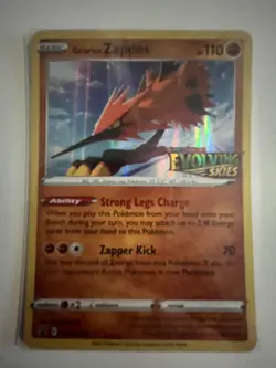 Galarian Zapdos SWSH124 Prerelease Promo Holo Near Mint Evolving Skies Promo - Image 1