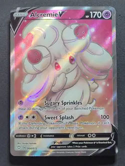 Alcremie V 064/072 Ultra Rare Shining Fates Pokemon TCG - Image 1
