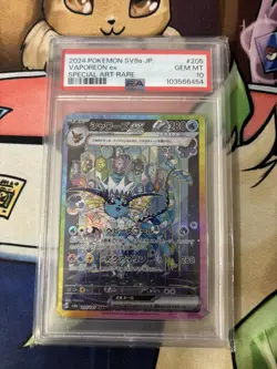 2024 Pokemon SV8a JP Vaporeon ex 205/187 Special Art Rare PSA 10 - Image 1