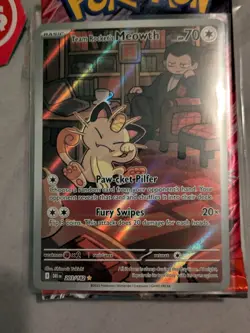Team Rocket's Meowth 203/182 Sv10 Destined Rivals Card Is Perfect Pack To Sleeve - Image 3