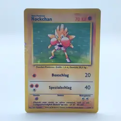 Pokemon TCG Karte Nockchan Hitmonchan 7/102 Base Set Holo Rare Deutsch - Image 1