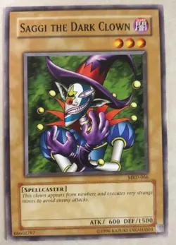 1996 Yu-Gi-Oh! TCG "SAGGI THE DARK CLOWN" Card MRD-066 FREE SHIPPING!! - Image 1