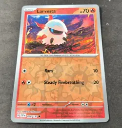 Pokemon Surging Sparks Larvesta Reverse Holo Common Card 024/191 NM - Image 1