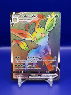 Pokemon TCG Leafeon VMAX Evolving Skies Holo Card 204/203 Secret Rare - Image 1