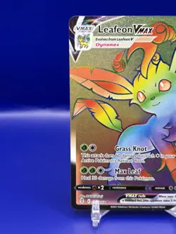 Pokemon TCG Leafeon VMAX Evolving Skies Holo Card 204/203 Secret Rare - Image 3