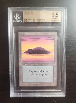 1993 MTG Magic The Gathering ALPHA Island V1 Beckett BGS 9.5 GEM MINT FREE SHIP - Image 1