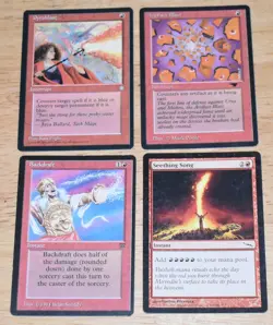 MTG 4x Red Pyroblast, Artifact Blast, Backdraft & Seething Song - Image 1