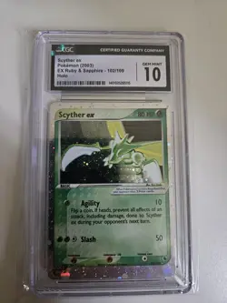 Pokemon Scyther EX Holo Card 102/109 Ruby & Sapphire CGC 10 Gem Mint - Image 1