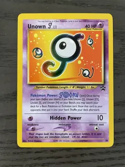 Unown J #38 Black Star Promo Rare Pokemon Card -Near Mint Condition - Image 1