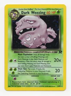 Pokemon TCG Team Rockets Dark Weezing Holo 14/82 Unlimited NM - Image 1