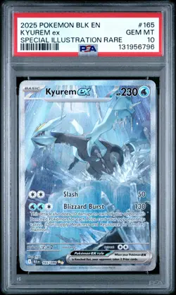 2025 POKEMON BLK EN-BLACK BOLT SPECIAL ILLUSTRATION RARE #165 KYUREM EX PSA 10 - Image 1