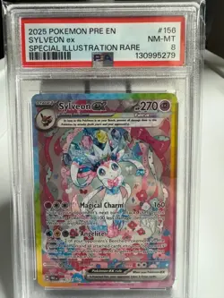 2025 Pokemon TCG - Sylveon Ex SIR #156 PSA8 Prismatic Evolutions - Image 1
