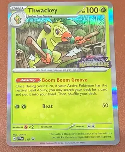 Pokemon TCG Thwackey Stamped Holo SVP 115 Black Star Promo Pre-Release NM/M - Image 1
