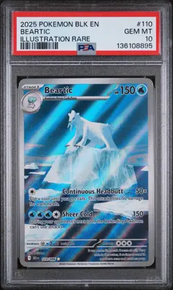 2025 Pokemon SV Black Bolt Beartic Full Art Illustration Rare #110/086 PSA 10 - Image 1