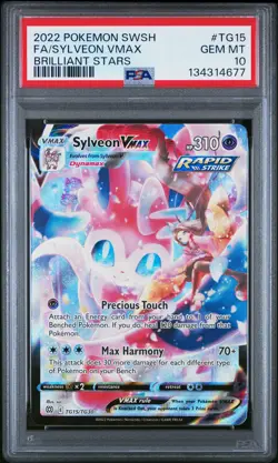 2022 POKEMON SWORD & SHIELD BRILLIANT STARS #TG15 FULL ART/SYLVEON VMAX PSA 10 - Image 1