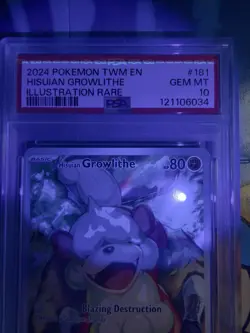 Pokemon Twilight Masquerade Hisuian Growlithe 181 PSA 10 - Image 3