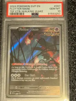 Flutter Mane 097 Holo Rare Exclusive Promo - Temporal Forces Pokemon PSA 10 GEM - Image 1