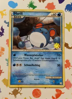 Pokemon TCG Marill 74/123 *German* Snowflake Stamp Countdown Calendar HGSS 2010 - Image 1