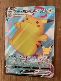 Pokemon TCG Surfing Pikachu Vmax 009/025 Celebrations Set NM Condition - Image 1