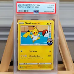 Pikachu on the Ball #001 PSA 8 Futsal Graded Pokemon Card NM MT UK Exclusive - Image 1