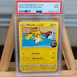 Pikachu on the Ball #001 PSA 9 Futsal Graded Pokemon Card MT UK Exclusive - Image 1