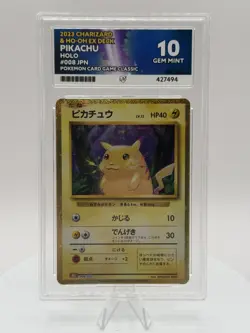 Pokemon Pikachu TCG Classic Collection Holo Card 008/034 Ace Grading 10 Gem Mint - Image 1
