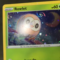 STAR SKY WHOLE SWIRL 🌀💫 HOLO BLEED ERROR Rowlet SWSH220 Cosmos Holo Promo Card - Image 2