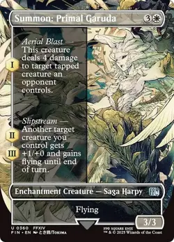 Borderless SUMMON: PRIMAL GARUDA mtg NM-M Final Fantasy Unc - Image 1