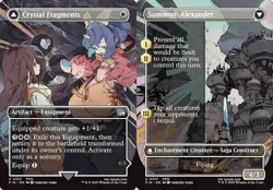Borderless CRYSTAL FRAGMENTS // SUMMON: ALEXANDER mtg NM-M Final Fantasy Unc - Image 1