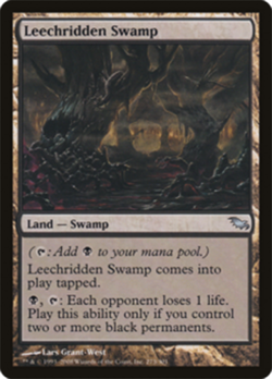 MTG Magic the Gathering Leechridden Swamp Shadowmoor NM - Image 1