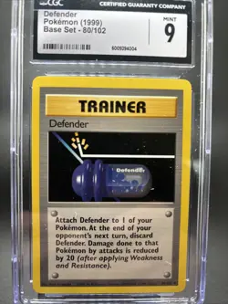 Defender 080/102 1999 Base Set Pokemon CGC 9 - Image 1
