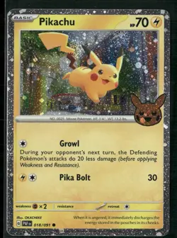Pokemon TCG Pikachu 018/091 Cosmos Holo Trick or Trade 2024 - Image 1