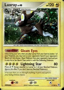 Luxray 7/130 Holo Rare DP Diamond Pearl Base Pokemon - Image 1