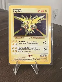 Pokemon TCG Zapdos 16/102 Holo Rare Base Set Unlimited LP/MP - Image 1