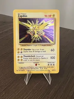 Pokemon TCG Zapdos 16/102 Holo Rare Base Set Unlimited LP/MP - Image 3