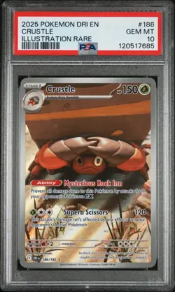 Pokemon TCG Crustle #186/182 Destined Rivals Illustration Rare PSA 10 - Image 1
