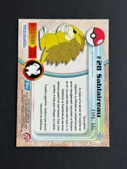 Pokemon - TV Animation - TOPPS - #28 Sablaireau - Blue Logo - Neuf - FR - Image 2